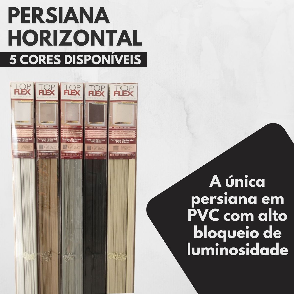 Persiana Horizontal PVC 25mm BLOCK LUXO 80larg x 160alt Cinza