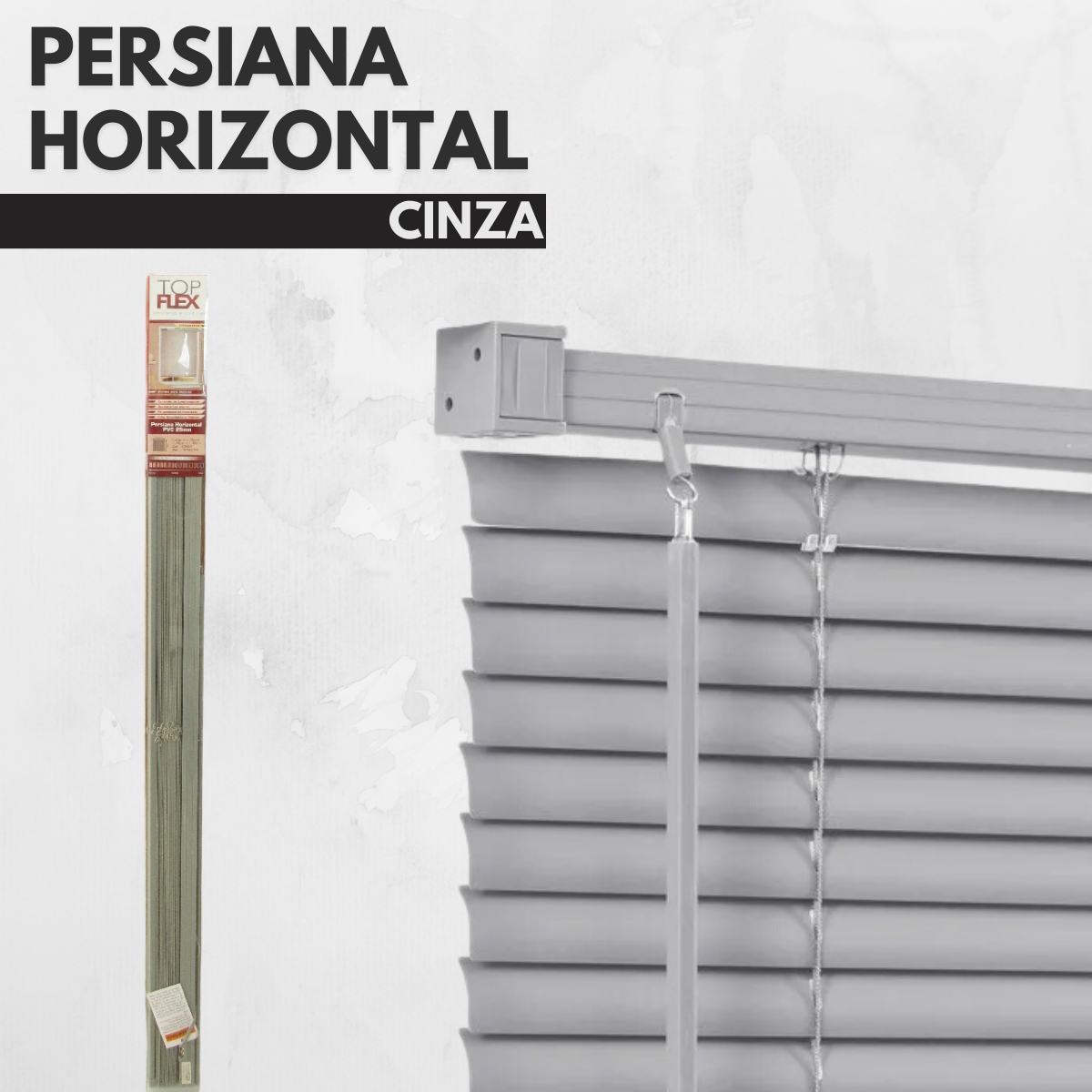Persiana Horizontal PVC BLOCK 160larg x 160alt Cinza (2 pçs)