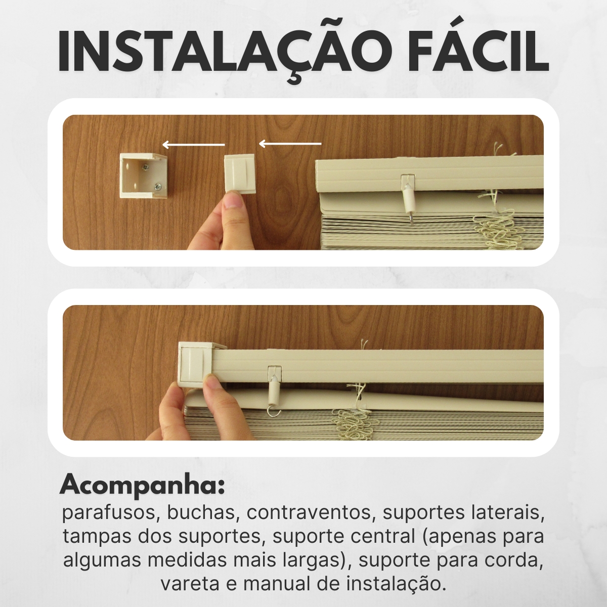 Persiana Horizontal PVC BLOCK 160larg x 220alt Bege (2pçs)