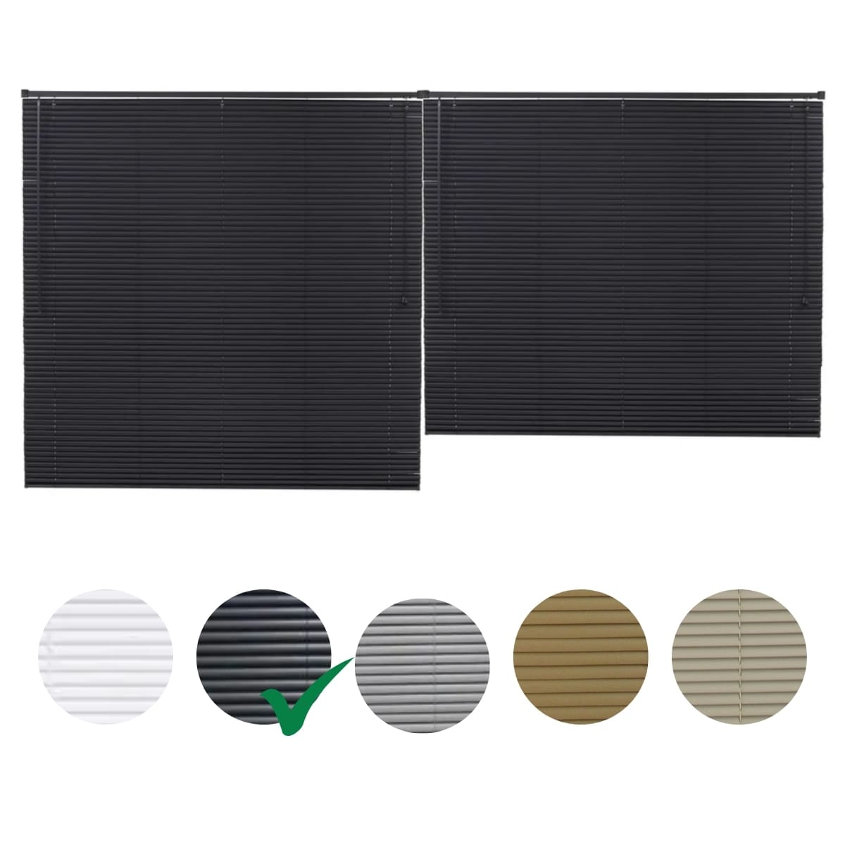 Persiana Horizontal PVC BLOCK 200larg x 220alt Preta (2 pçs)