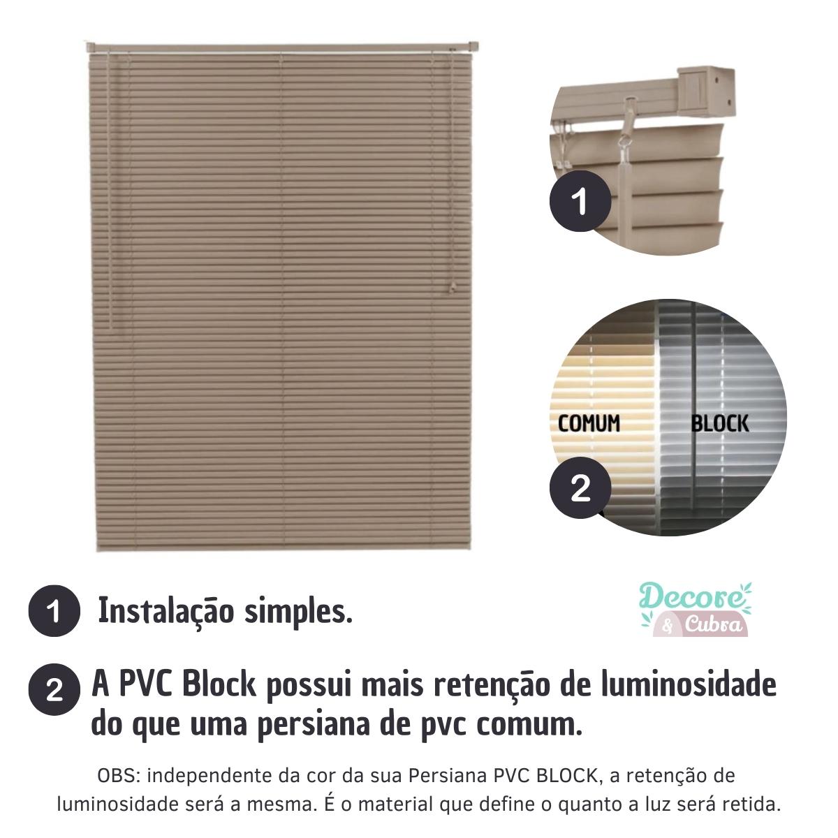 Persiana Horizontal PVC BLOCK 240larg x 220alt Café (2 pçs)