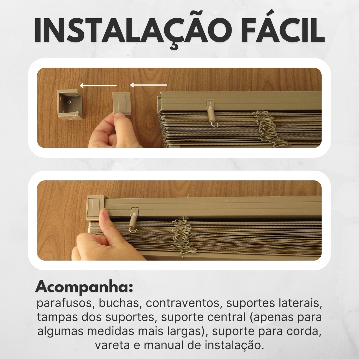 Persiana Horizontal PVC BLOCK 240larg x 220alt Café (2 pçs)