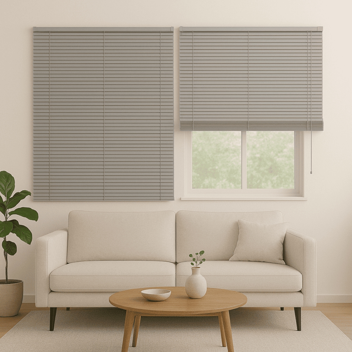 Persiana Horizontal PVC BLOCK 240larg x 220alt Cinza (2 pçs)