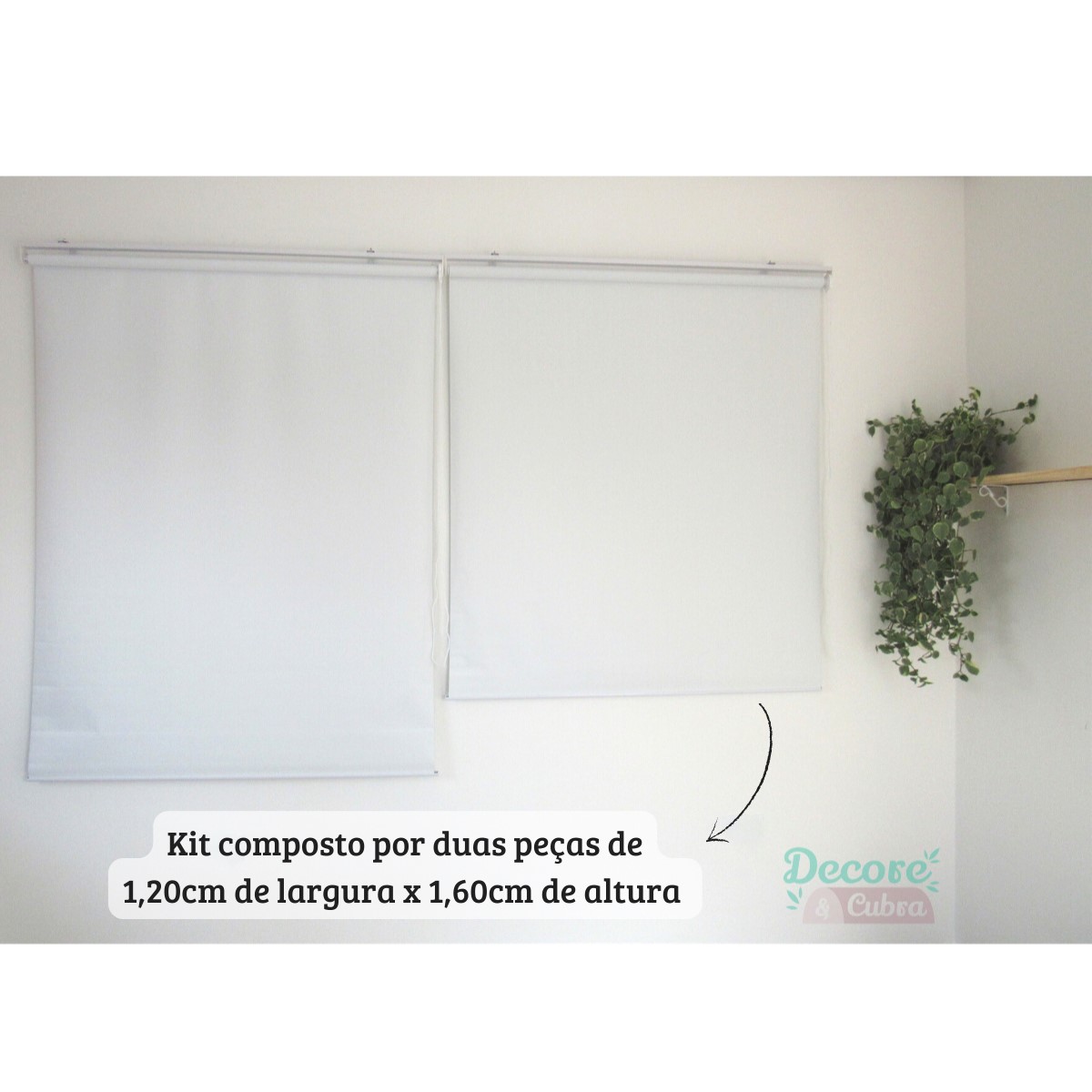 Persiana Rolo Blackout Robust 240larg x 160alt Branca (2pçs)