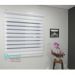 Persiana Rolo Double Vision Zebra 160larg x 160alt Branca com bando