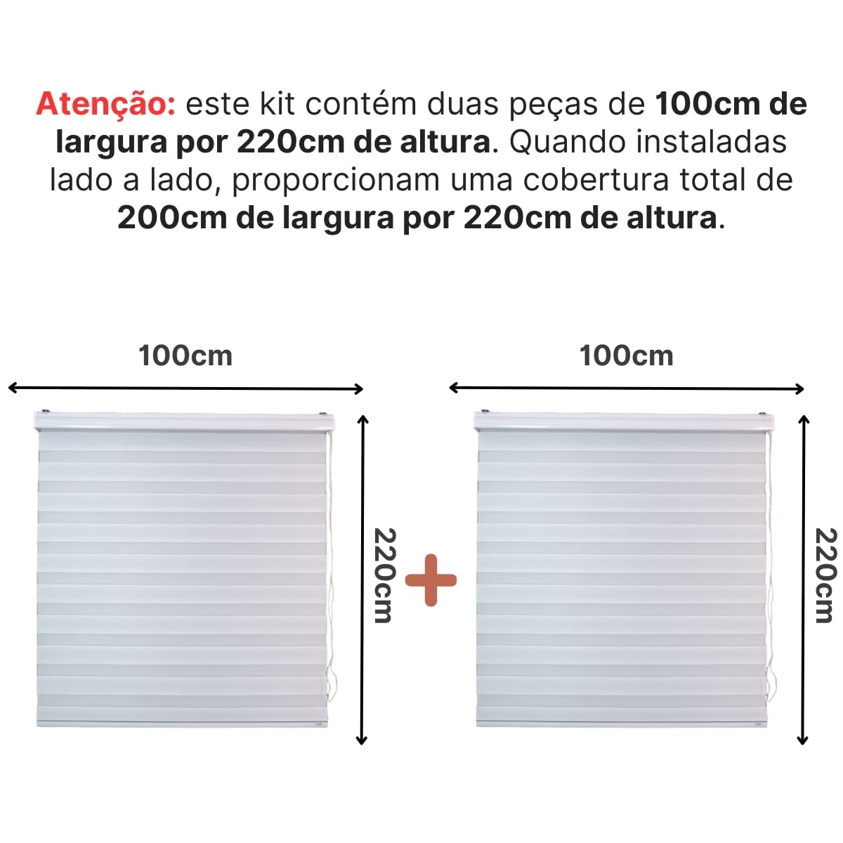 Persiana Rolo Double Vision Zebra 200larg x 220alt (2 pçs) Branca com bando
