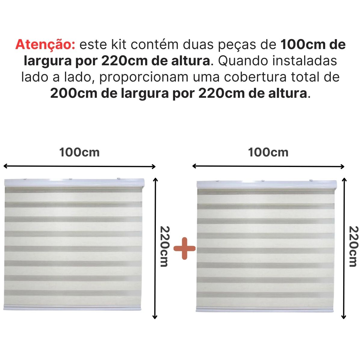 Persiana Rolo Double Vision Zebra 200larg x 220alt (2 pçs) Linho com bando