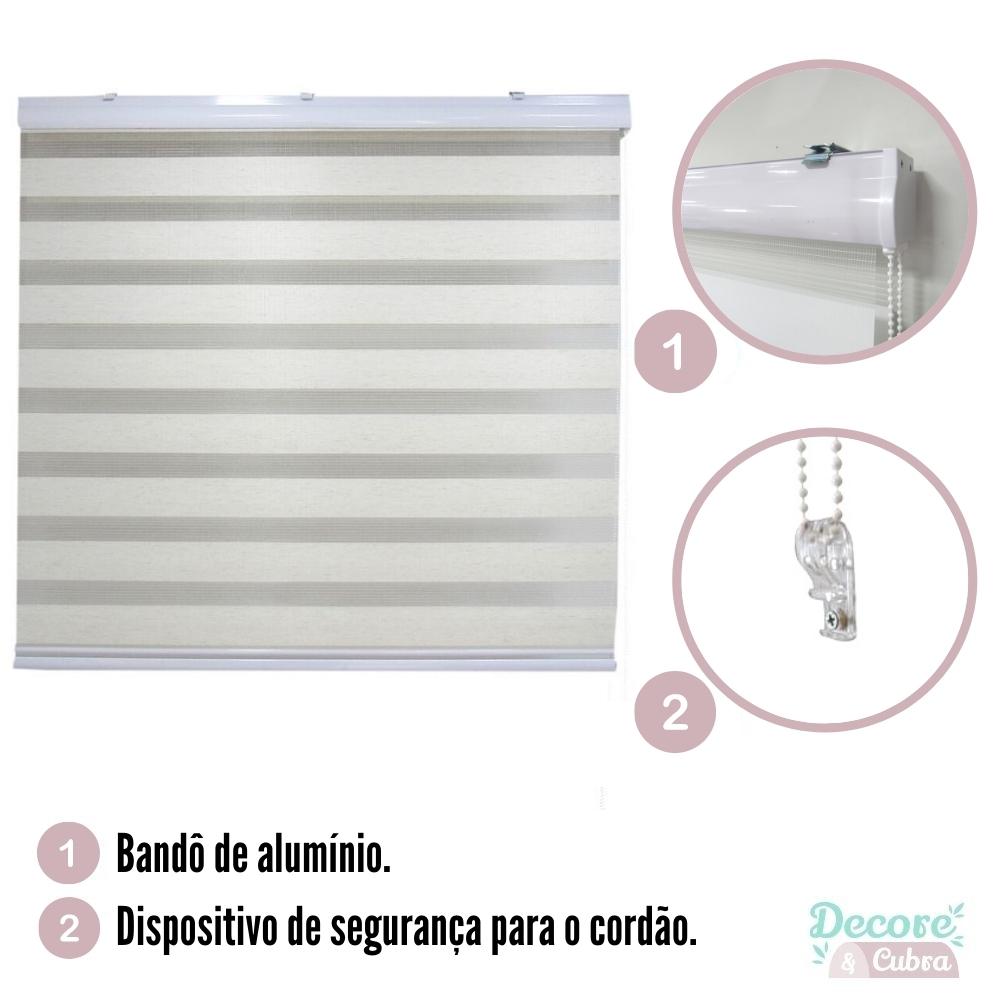 Persiana Rolo Double Vision Zebra 200larg x 220alt (2 pçs) Linho com bando