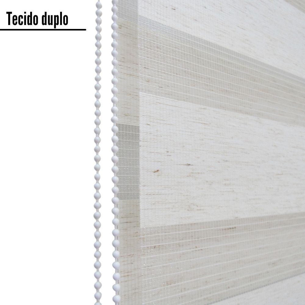 Persiana Rolo Double Vision Zebra 200larg x 220alt (2 pçs) Linho com bando