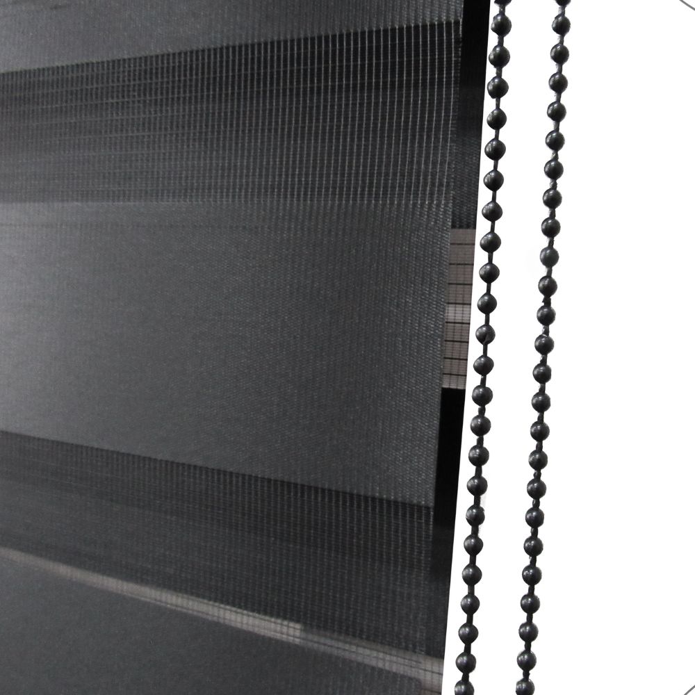 Persiana Rolo Double Vision Zebra 220larg x 220alt Preta c/ bando