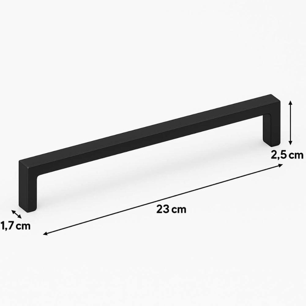 Conjunto 30 Puxadores de Móveis 224mm Preto Fosco Armários A