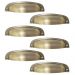 Conjunto 6 Puxadores 2773 Quebec Concha Ouro Velho Móveis Armários Gavetas