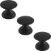 Conjunto de 3 Puxadores 199 Tucson Ponto Preto Fosco Para Móveis Armários e Gavetas