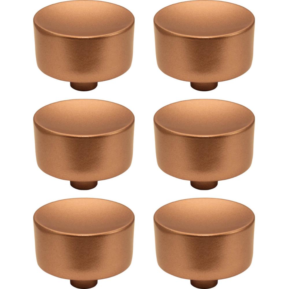 Conjunto de 6 Puxadores 194 Yuma Ponto Cobre Para Móveis Armários e Gavetas
