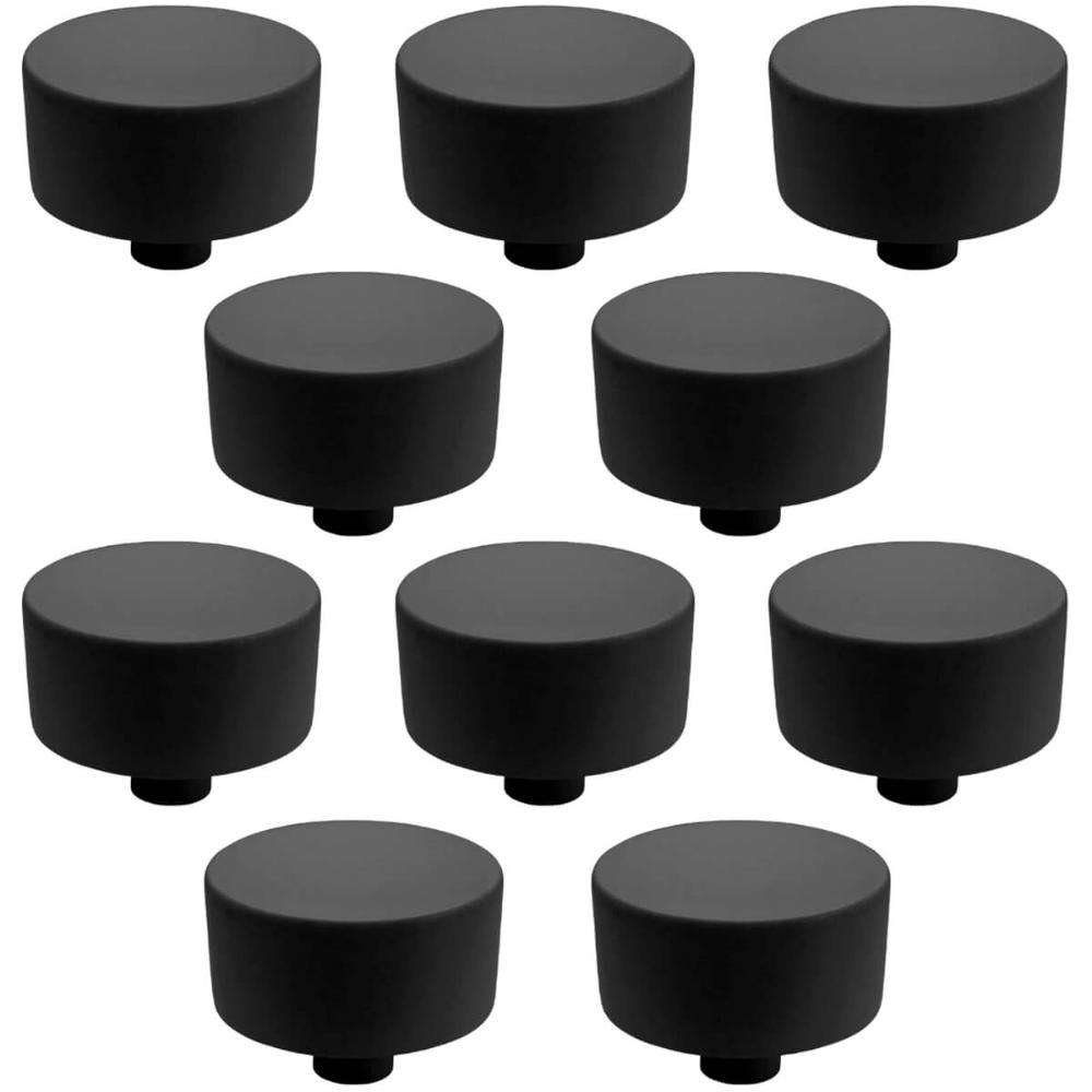 Kit 10 Puxadores 194 YUMA Ponto Preto Fosco Para Móveis Armários e Gavetas