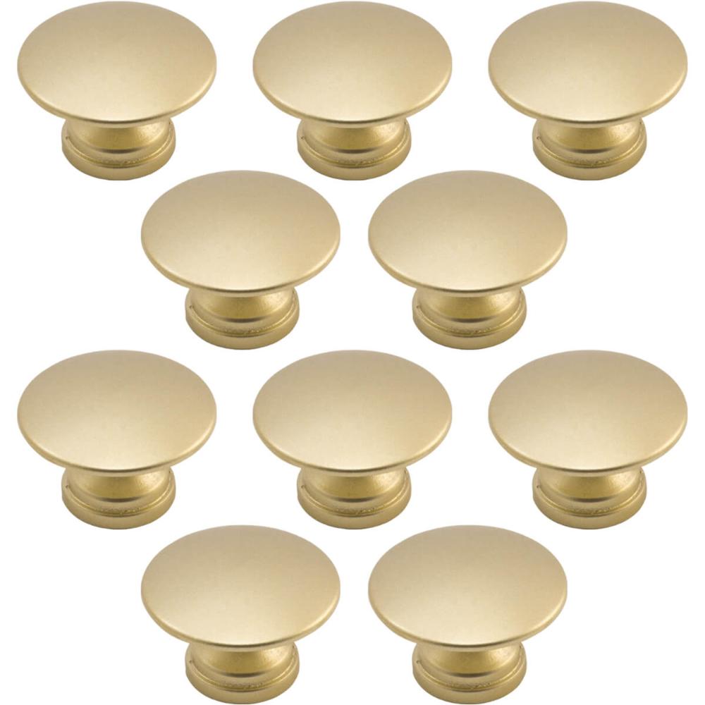 Kit 10 Puxadores 200 Tucson Ponto Dourado Para Móveis Armários e Gavetas