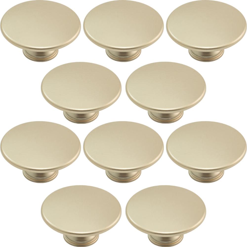 Kit 10 Puxadores 201 Tucson Ponto Dourado Para Móveis Armários e Gavetas