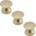 Kit 3 Puxadores 199 Tucson Ponto Dourado Para Móveis Armários e Gavetas
