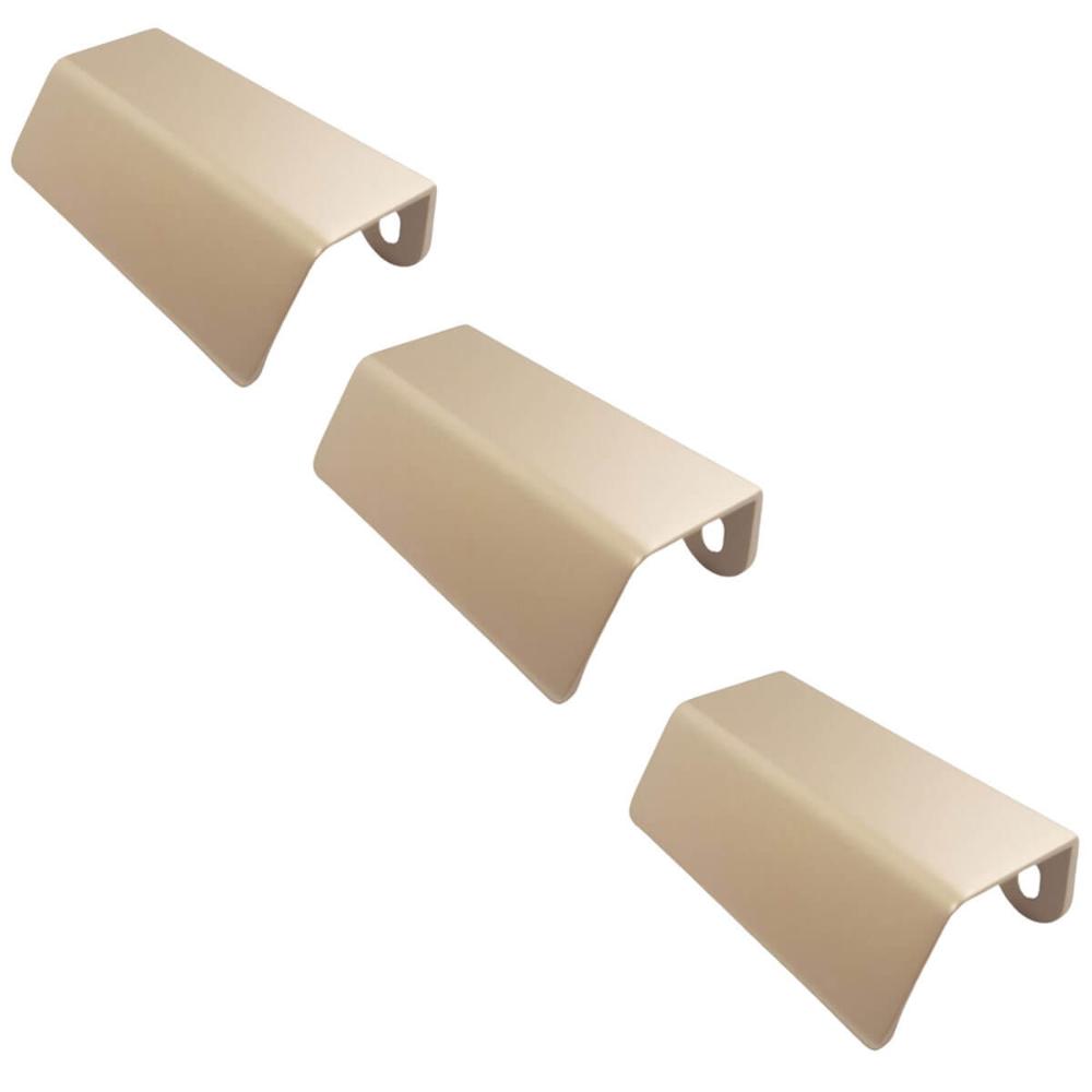 Kit 3 Puxadores PV22 80 Alça de Sobrepor Dourado Para Móvel Armários e Gavetas