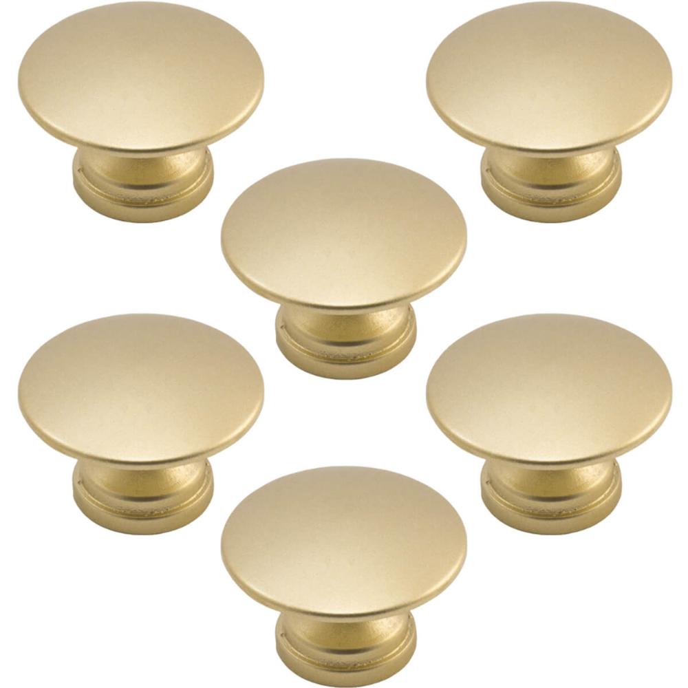 Kit 6 Puxadores 200 Tucson Ponto Dourado Para Móveis Armários e Gavetas