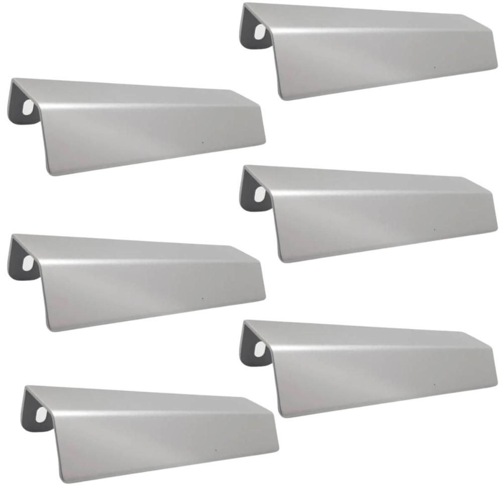 Kit 6 Puxadores Alça Sobrepor Níquel Escovado 128mm Móveis Armários Gavetas Torralba PV22