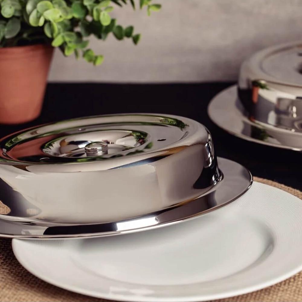 10 Cloche Tramontina Aço Inox 28cm Cúpula para Servir Tampa de Alimentos Restaurante