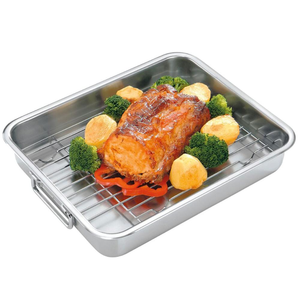 Assadeira Tramontina Service 6,4L em Aço Inox com Grelha 39x