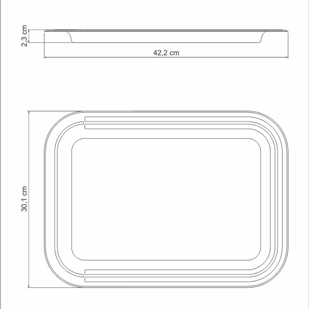 Bandeja de Inox Tramontina Ciclo Retangular 42x30cm para Ser