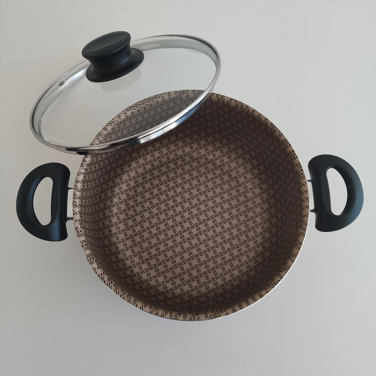 Caçarola Tramontina 24cm Panela Antiaderente Grande Avulsa Tampa De Vidro Paris
