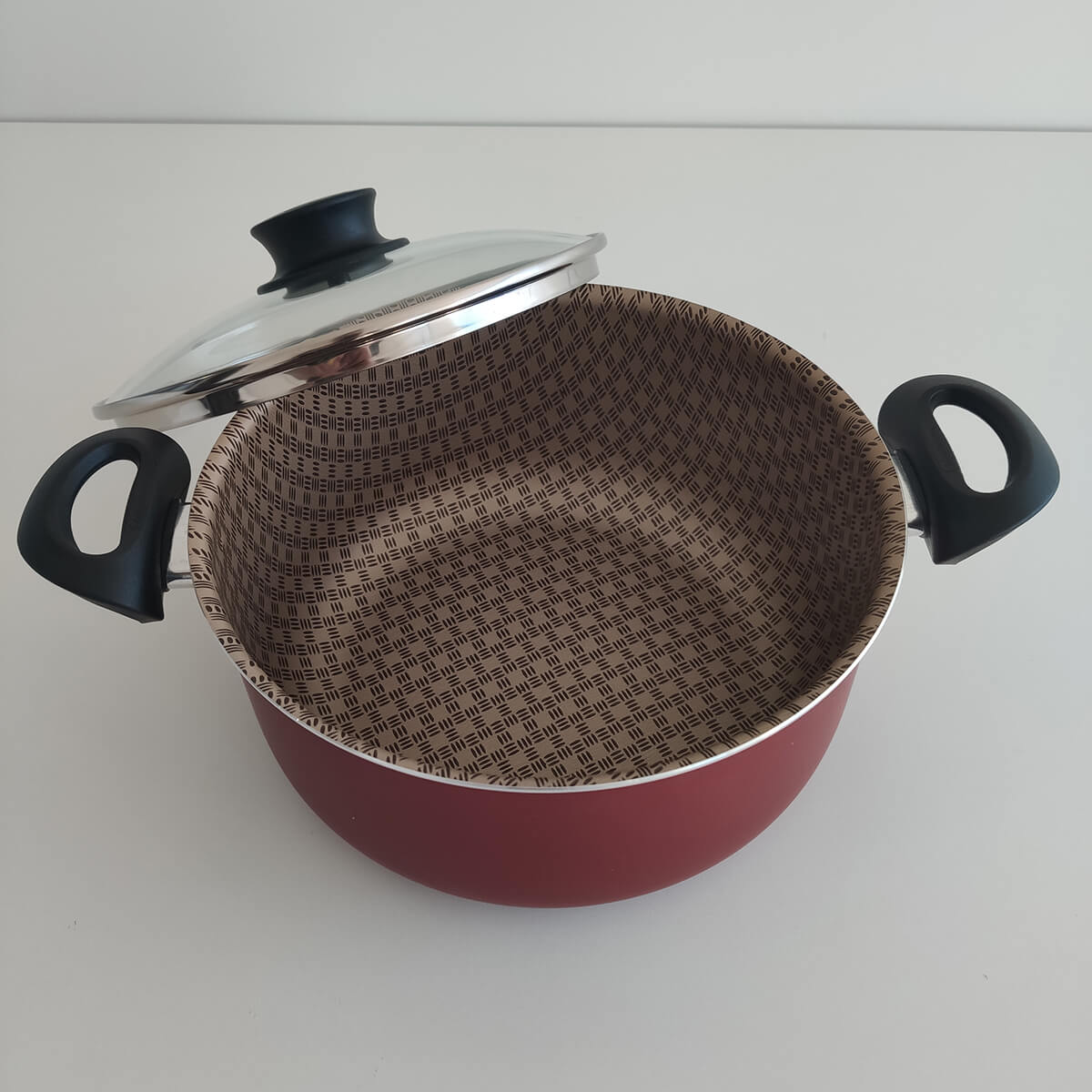 Caçarola Tramontina 24cm Panela Antiaderente Grande Avulsa Tampa De Vidro Paris