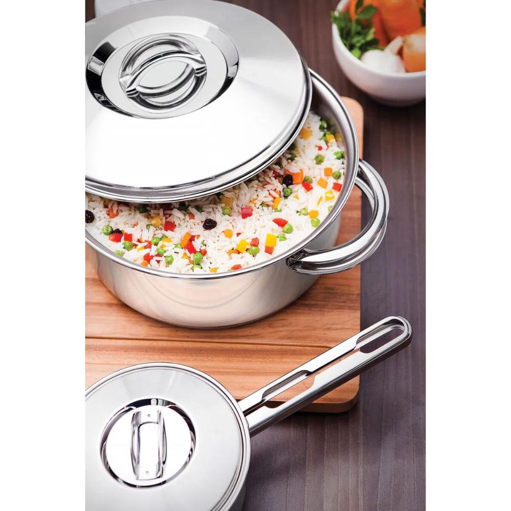 Caçarola Tramontina Solar 28cm 8,4L em Aço Inox com Fundo Tr