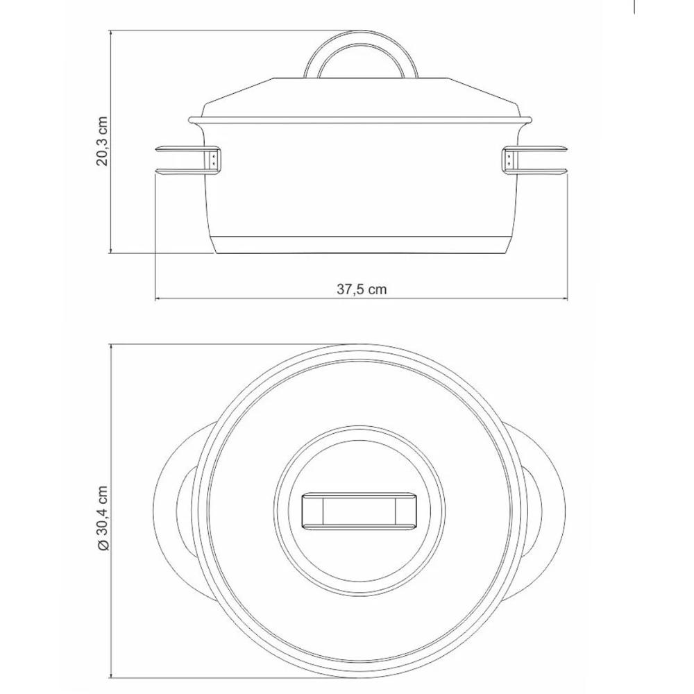 Caçarola Tramontina Solar 28cm 8,4L em Aço Inox com Fundo Tr