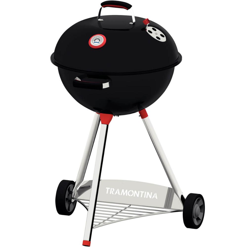 Churrasqueira Tramontina de Aço Esmaltado a Carvão TCP-560L Bafo Grelha de Inox com Rodas e Tampa