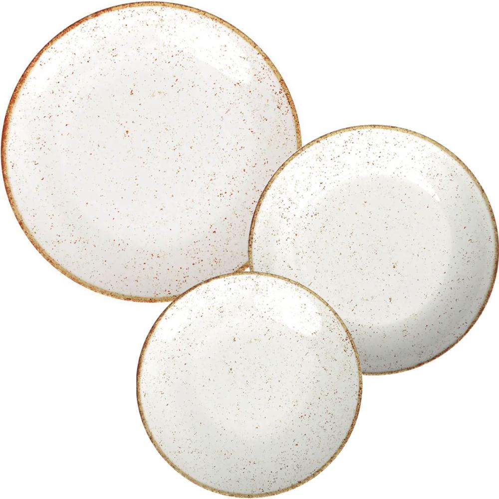 Conjunto 12pçs Pratos de Porcelana Tramontina Rústico Marrom