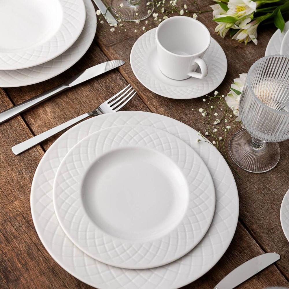 Conjunto Xícara e Pires Café 70ml Porcelana Decorada Tramont