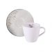 Conjunto Xícara e Pires de Chá Porcelana 200ml Tramontina Floralis Branca Decorada