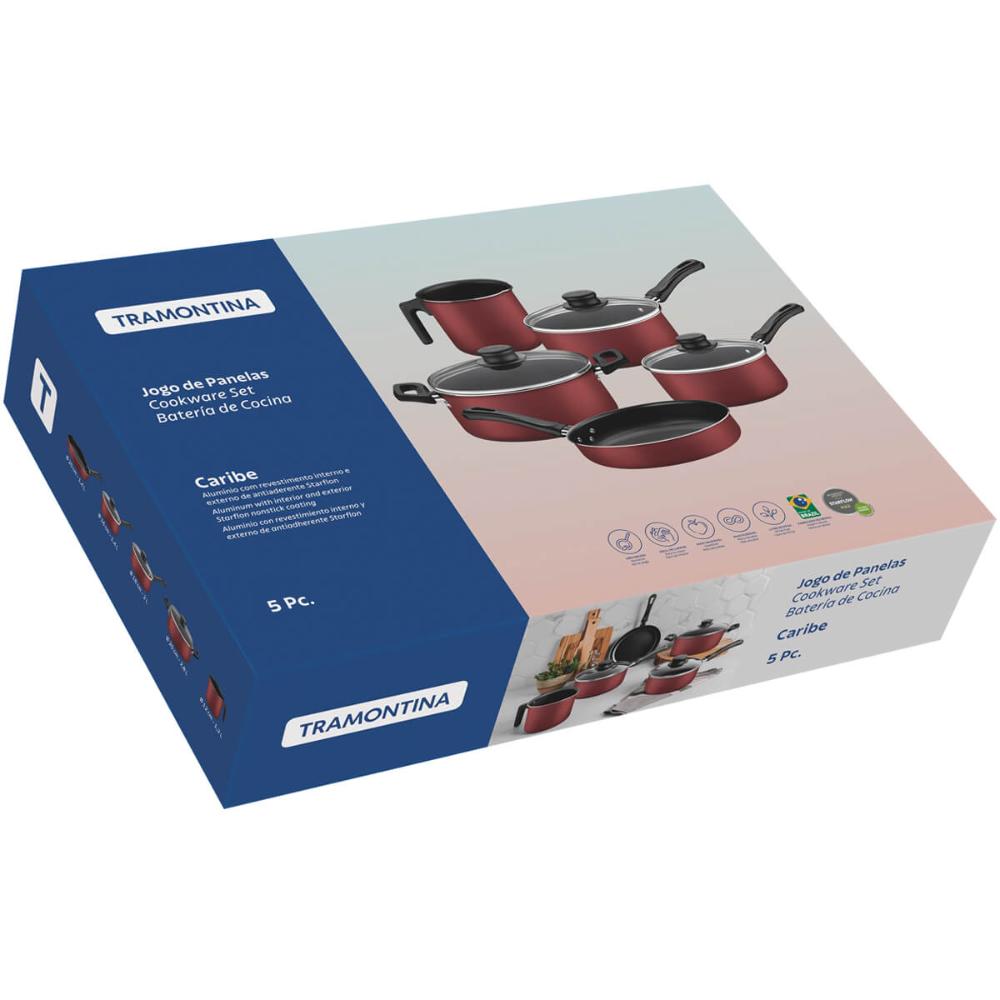 Conjunto de Panelas Tramontina Caribe 5 peças Antiaderente S