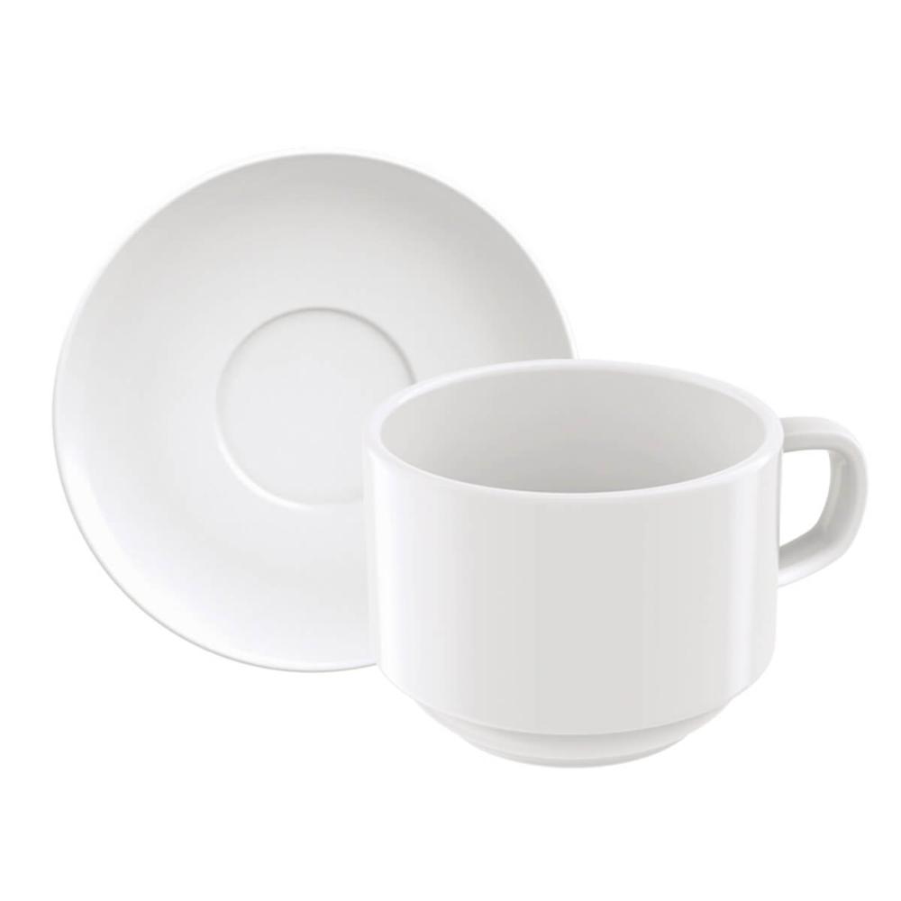 Conjunto de Xicara e Píres Porcelana 240ml Chá Paola Tramontina 2 Peças