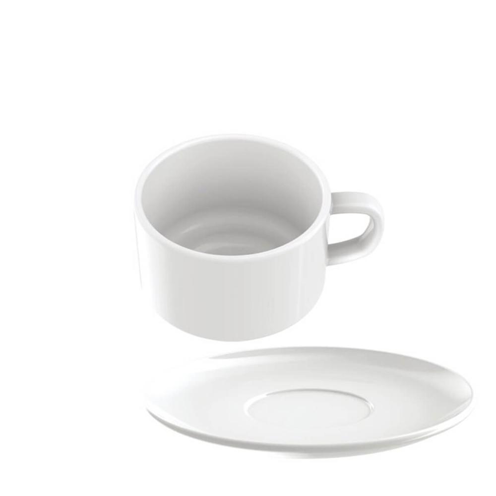 Conjunto de Xicara e Píres Porcelana 240ml Chá Paola Tramontina 2 Peças
