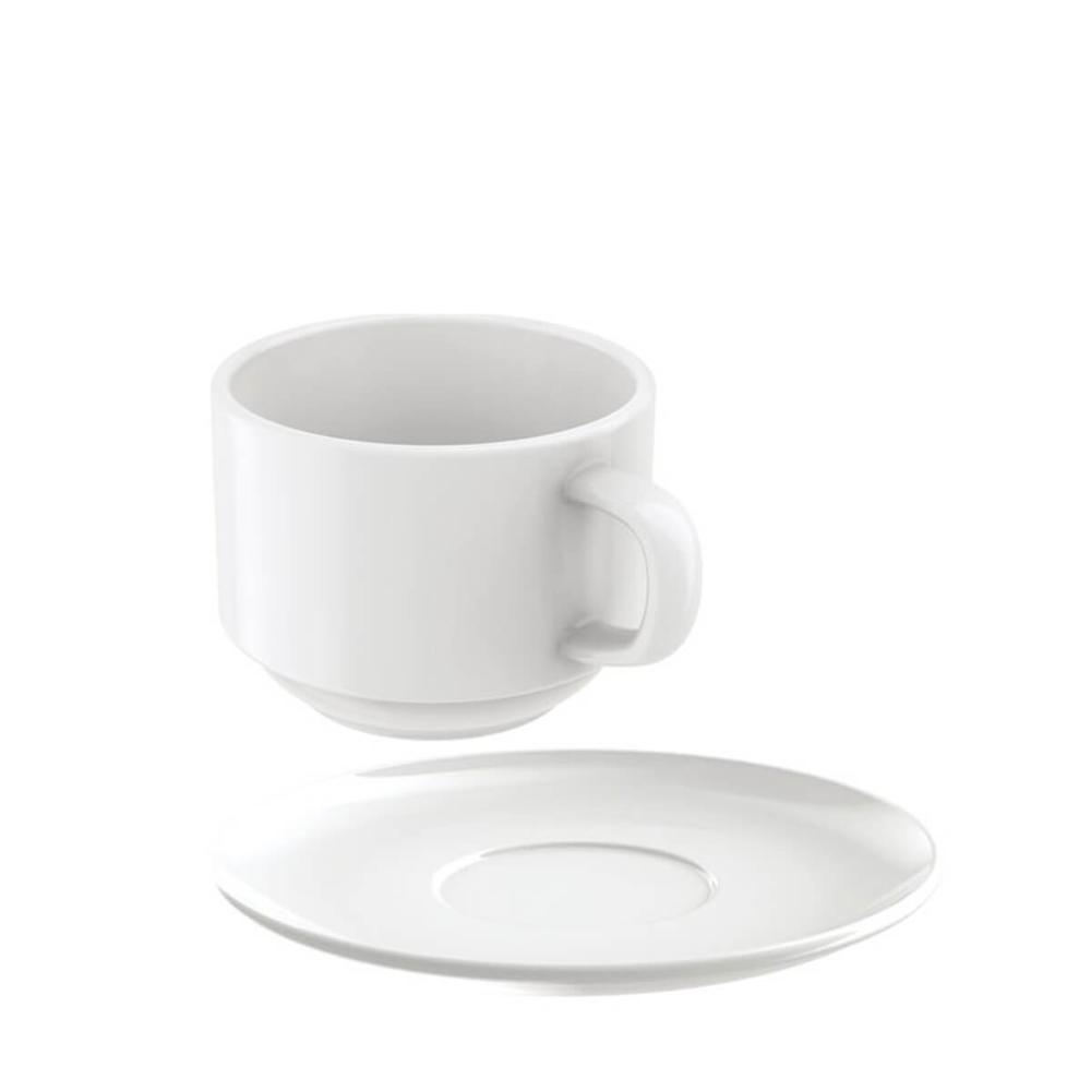 Conjunto de Xicara e Píres Porcelana 240ml Chá Paola Tramontina 2 Peças