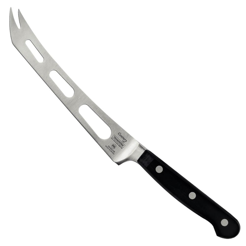 Faca Profissional para Cortar Queijo 6' Tramontina Century Aço Inox Cabo Policarbonato Fibra de Vidro Preto