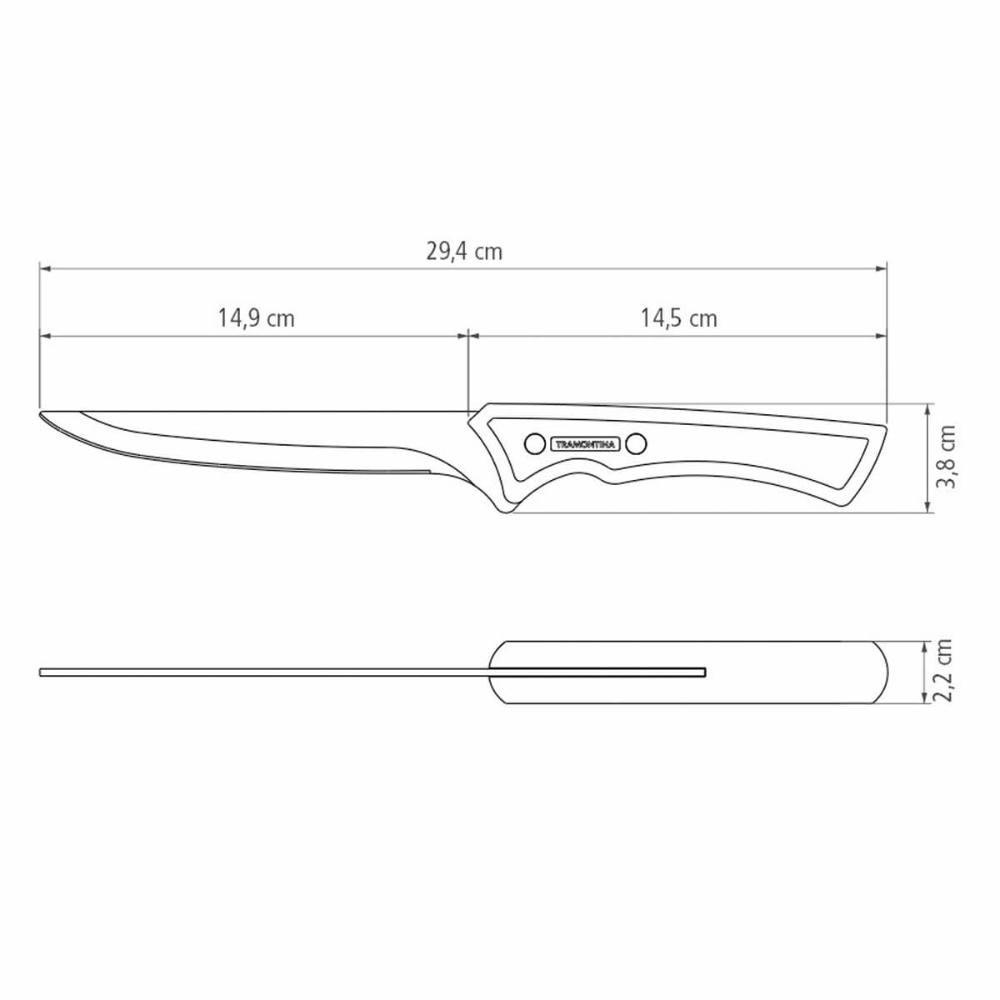 Faca de Desossar 6 Polegadas Tramontina Churrasco Black Aço