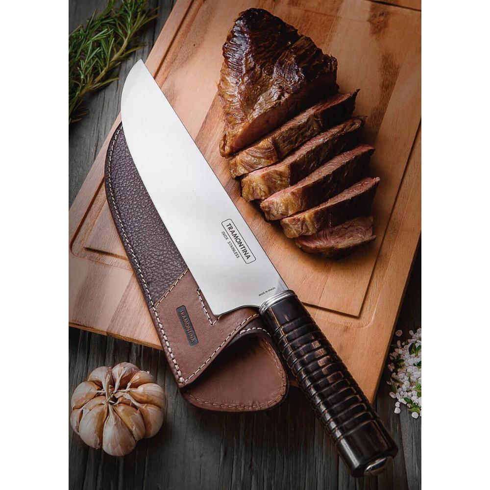 Faca para Carne Tramontina 8' Aço Inox e Cabo de Madeira Pol