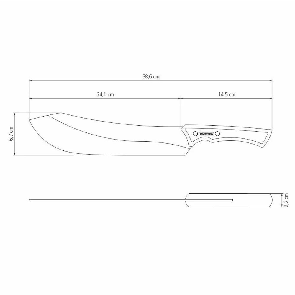 Faca para Carne Tramontina Churrasco Lâmina Aço Inox Escurec