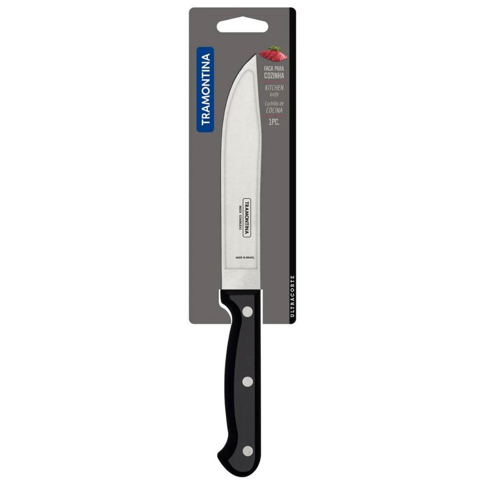 Faca para Cozinha Tramontina Ultracorte 6' em Aço Inox e Cabo de Polipropileno Preto
