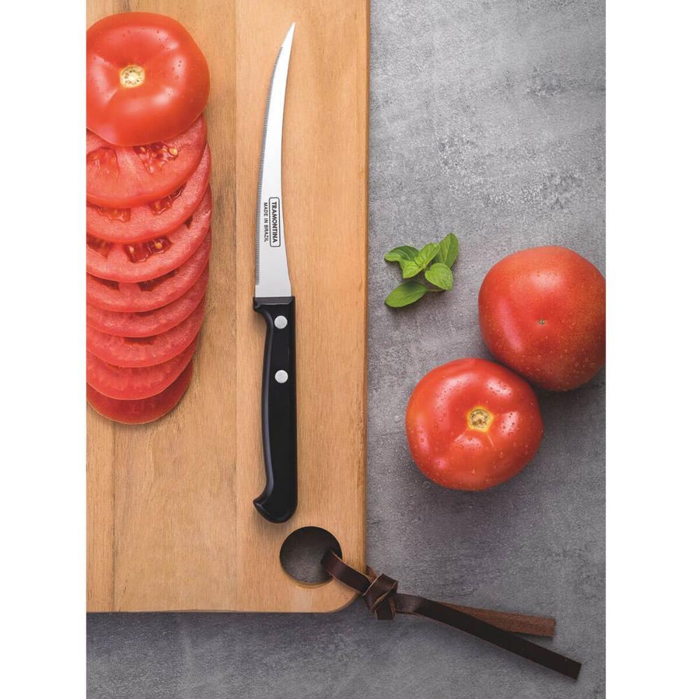 Faca para Tomate Tramontina Ultracorte 5' em Aço Inox e Cabo de Polipropileno Preto