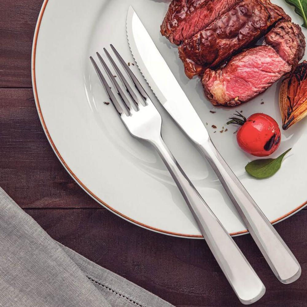 Faqueiro Aço Inox com Faca para Churrasco 72 Peças Tramontina Pacific Prata