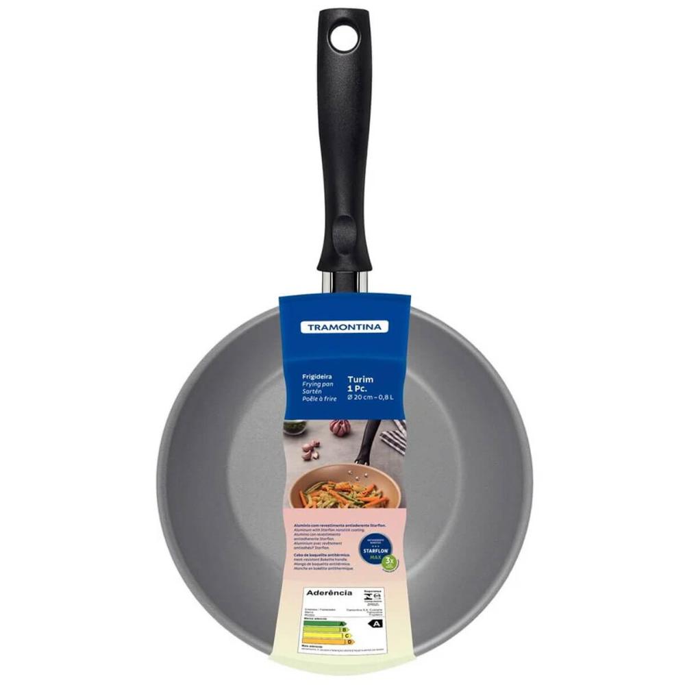 Frigideira Tramontina 20cm Turim Alumínio Chumbo Revestimento Antiaderente Starflon Max 0,8L