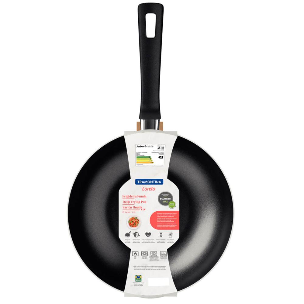 Frigideira Tramontina Loreto 2,2L Grafite Wok Funda Antiaderente Alumínio 24cm