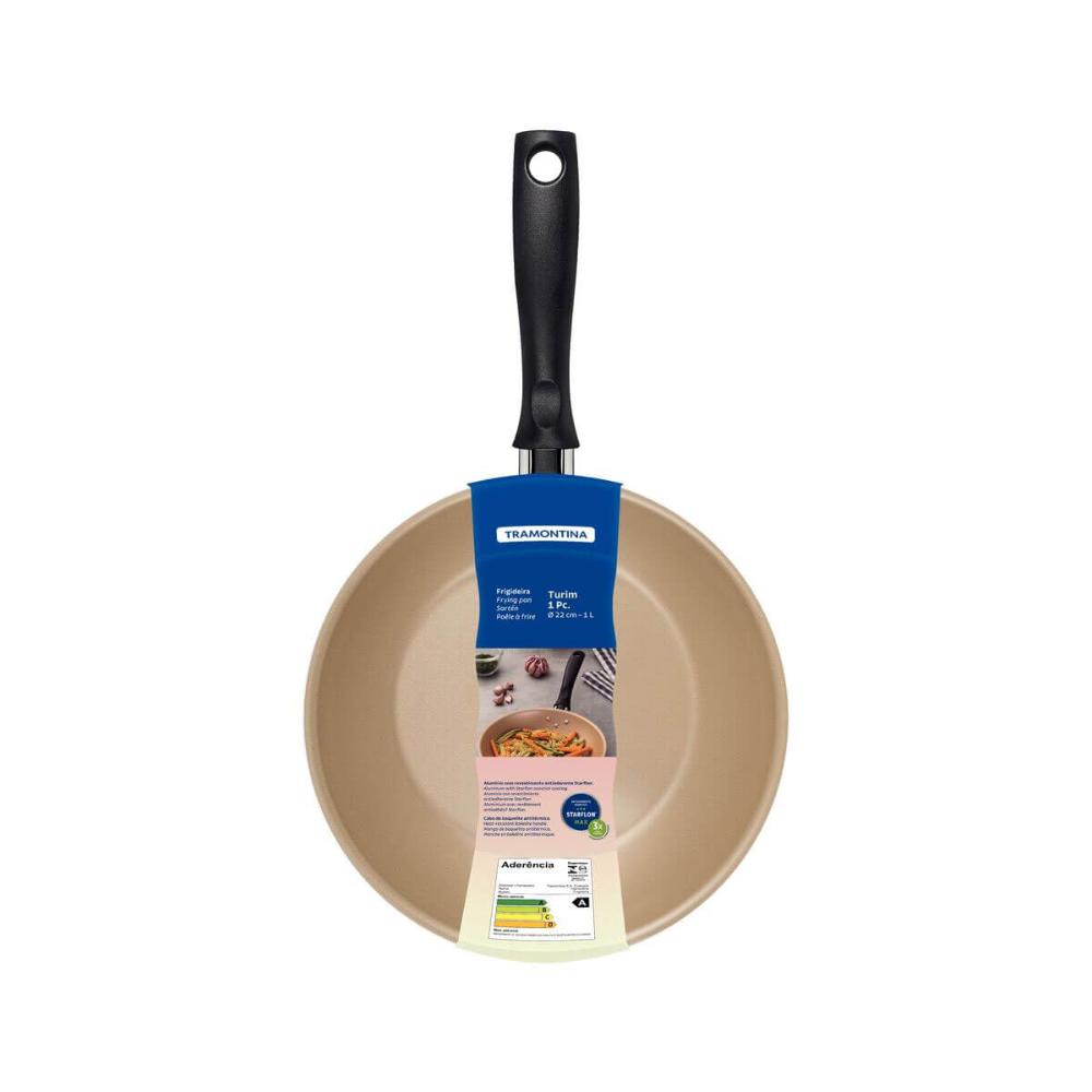 Frigideira Turim Tramontina 22cm Antiaderente Starflon Max 1L em Alumínio Vermelha